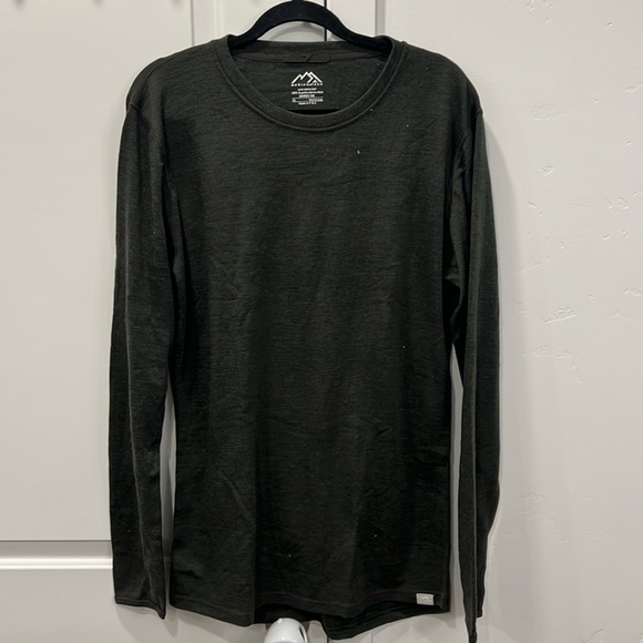 MERINO TECH Men's Merino Long Sleeve 320 Size XL In Army Green - Picture 3 of 7